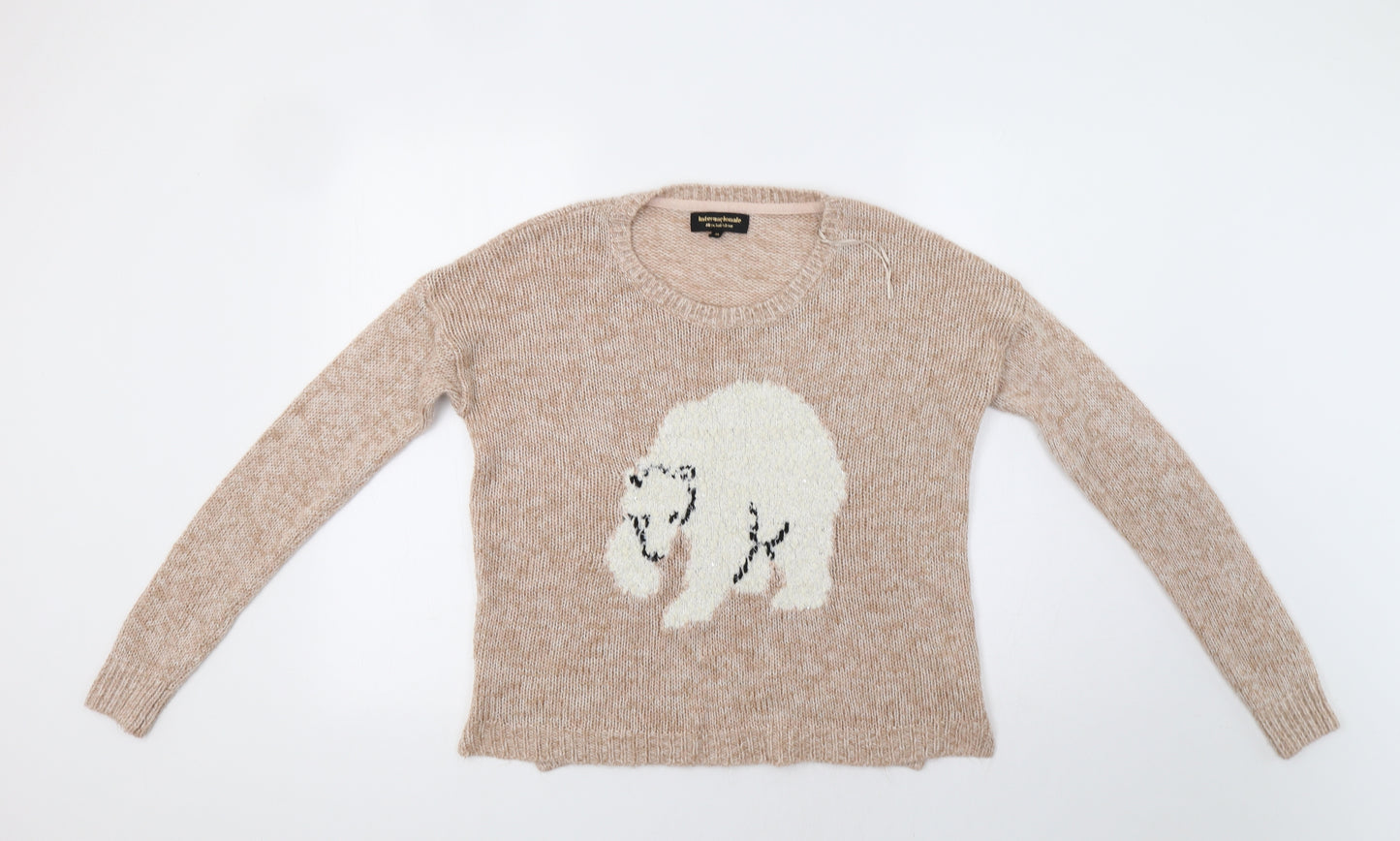 Internacionale Womens Beige   Pullover Jumper Size 10  - Bear