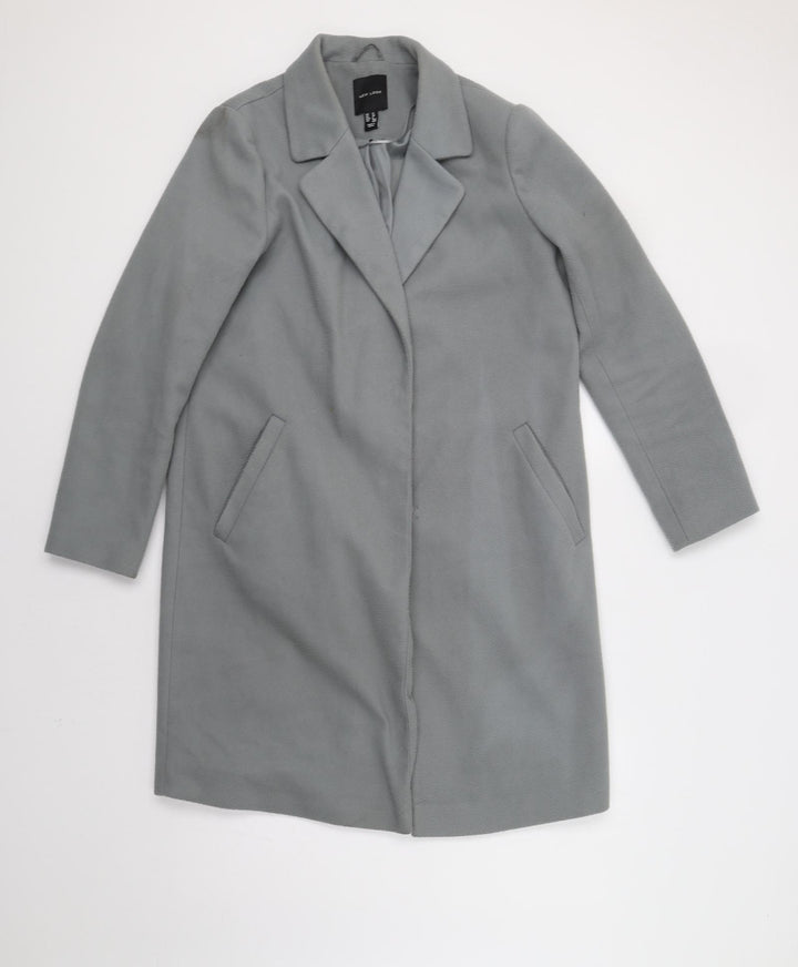New Look Womens Grey   Motorcycle Jacket Coat Size 10