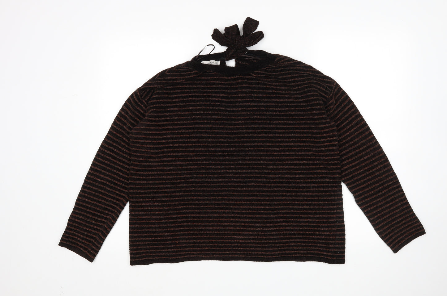Mango Womens Brown Striped  Pullover Jumper Size M