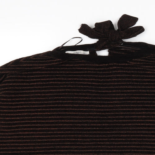 Mango Womens Brown Striped  Pullover Jumper Size M