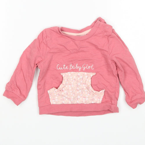 So Cute Girls Pink   Pullover Jumper Size 6-9 Months
