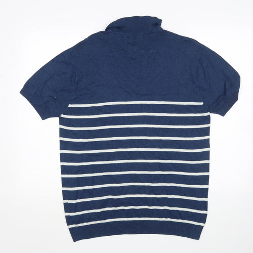 NEXT Mens Blue Striped   Polo Size L