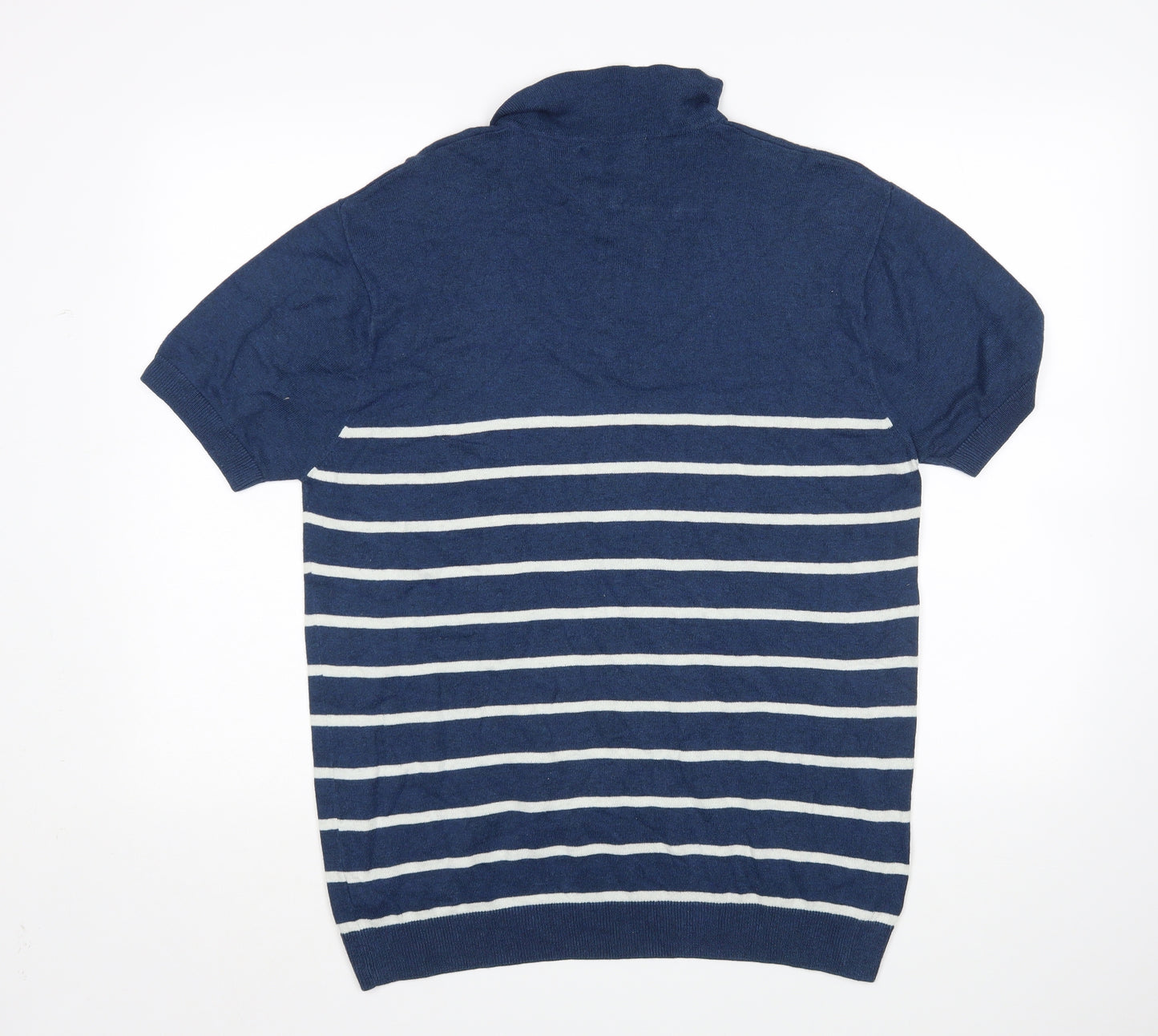 NEXT Mens Blue Striped   Polo Size L