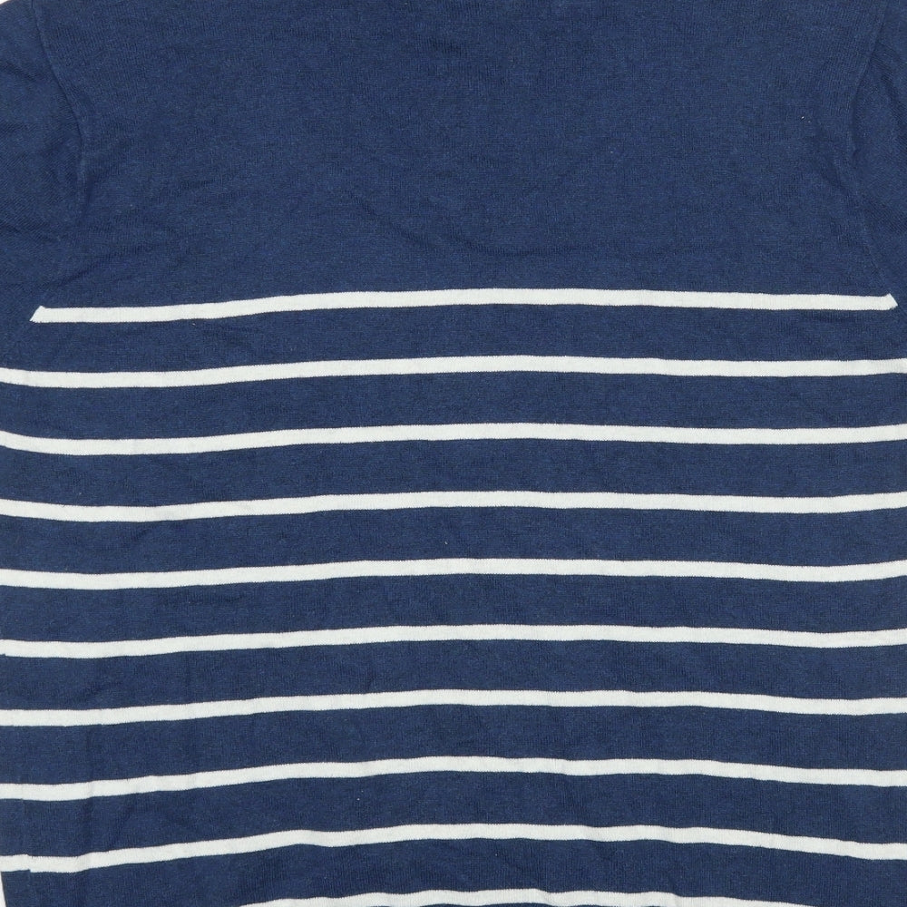 NEXT Mens Blue Striped   Polo Size L