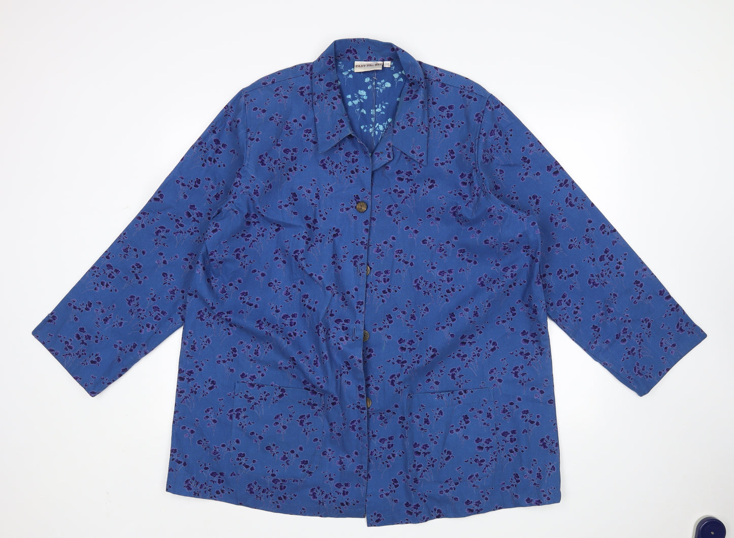 Past times Womens Blue Floral  Jacket  Size XL  - Shirt Jacket