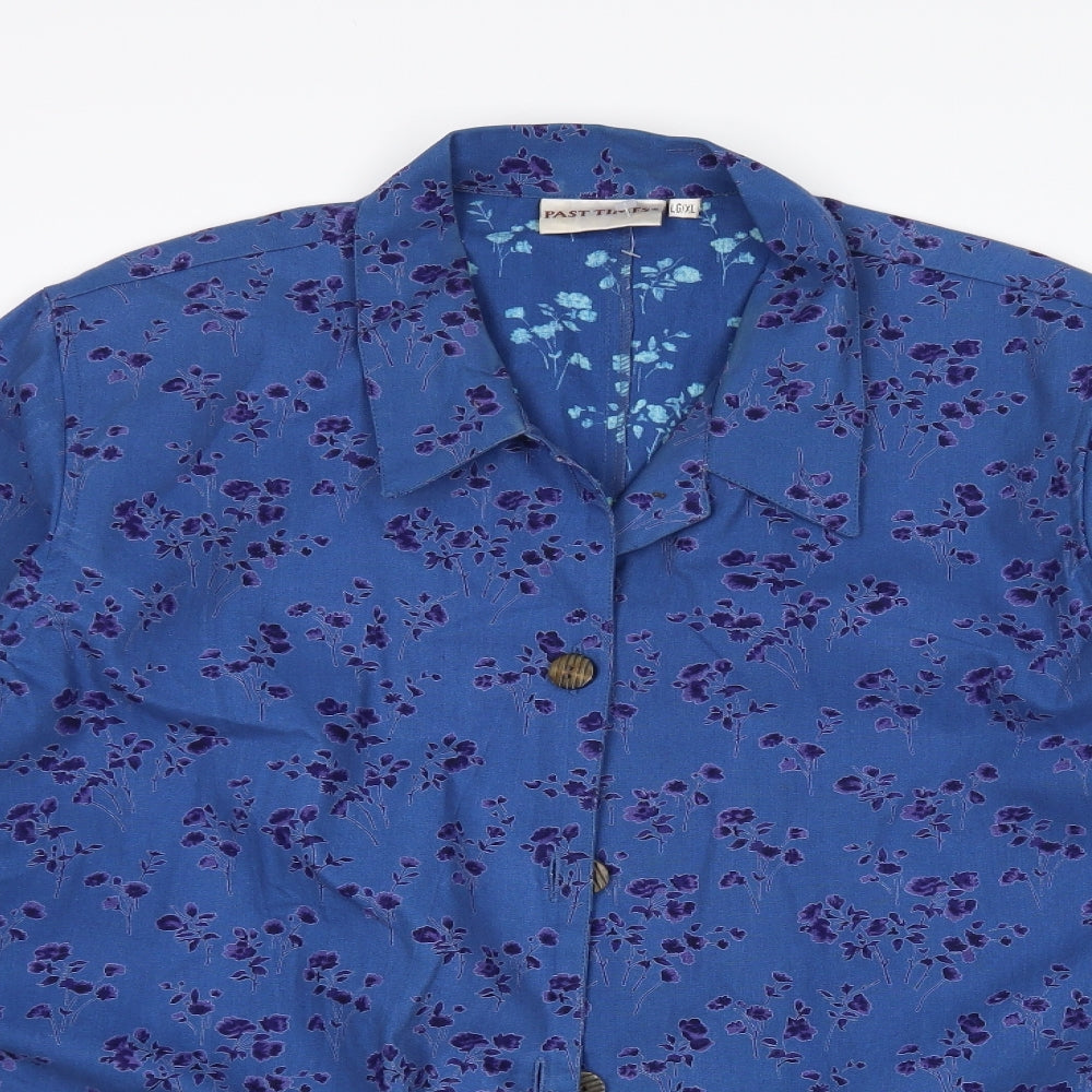 Past times Womens Blue Floral  Jacket  Size XL  - Shirt Jacket