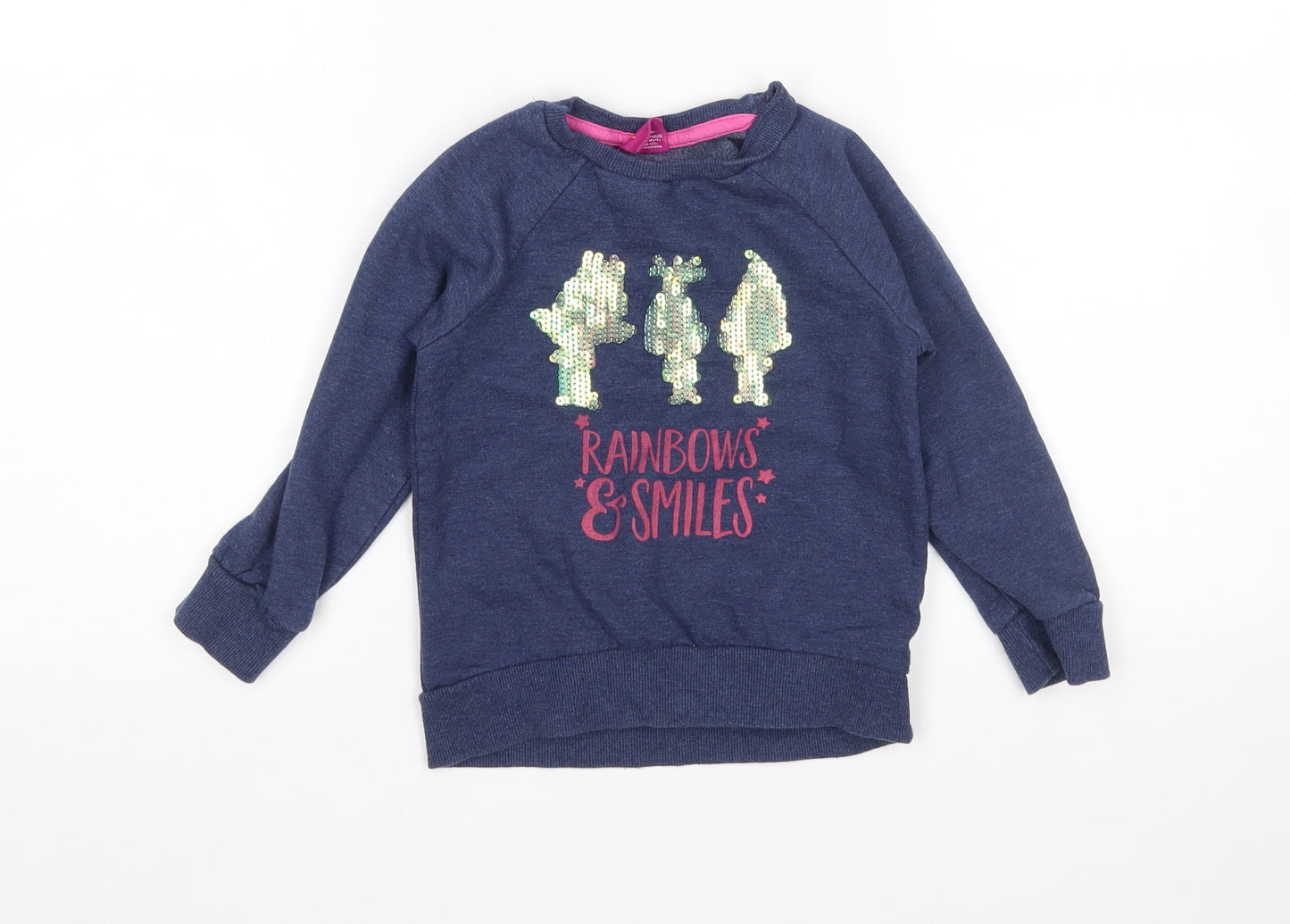 Character  Girls Blue   Pullover Sweatshirt Size 4 Years  - Trolls