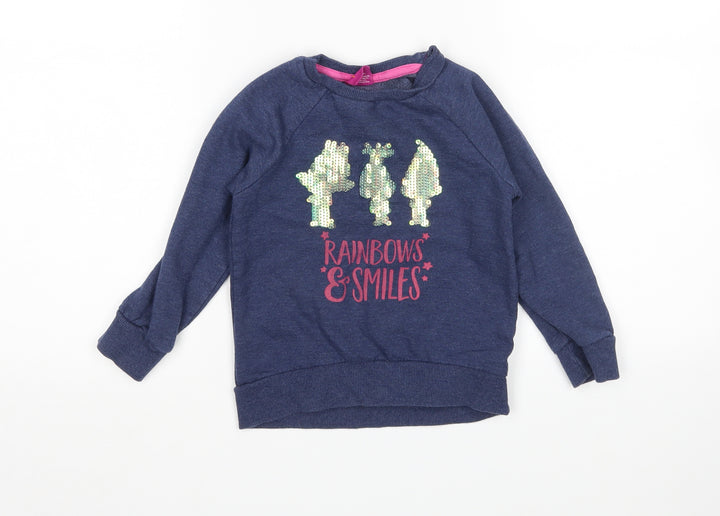 Character  Girls Blue   Pullover Sweatshirt Size 4 Years  - Trolls