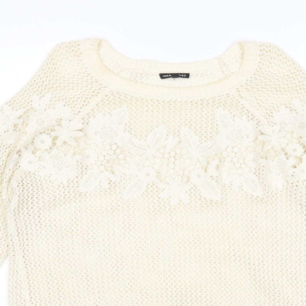Warehouse Womens Beige   Pullover Jumper Size 10