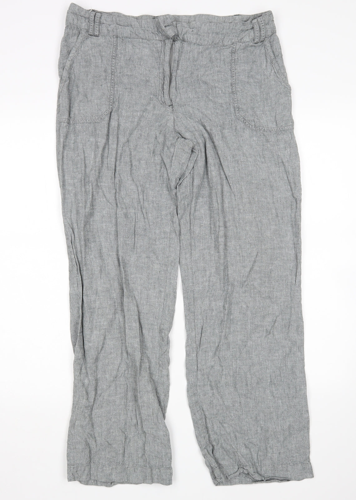 M&Co Womens Grey   Trousers  Size 14 L27 in