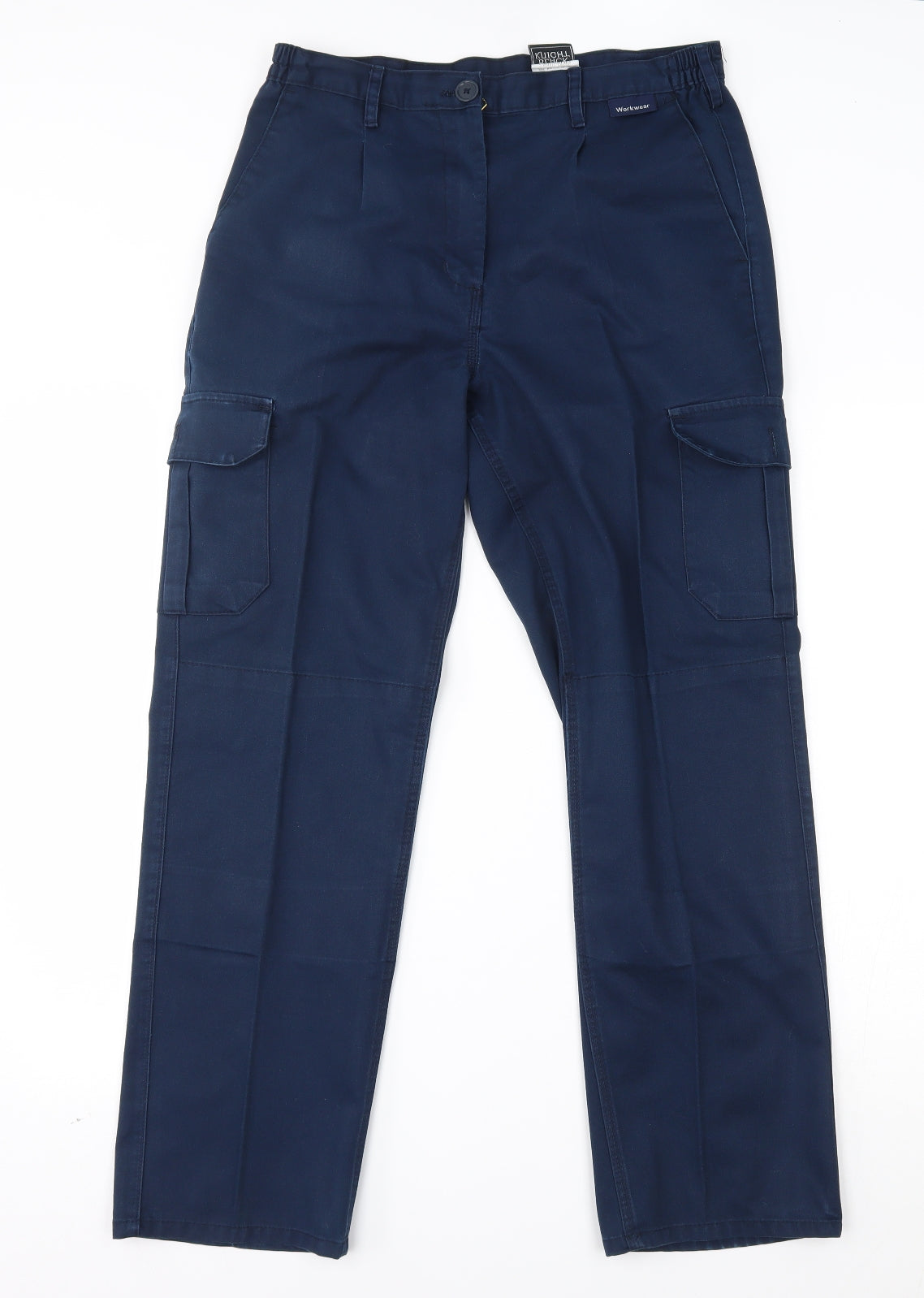 black knight Womens Blue   Cargo Trousers Size 10 L28 in