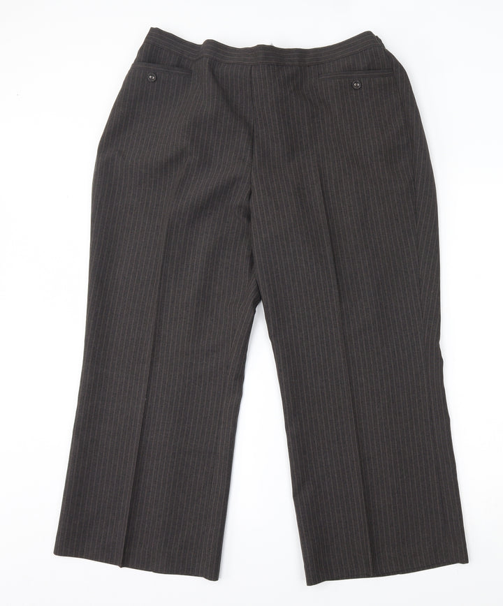 BM Womens Grey Striped Trousers Size 18 L24 in