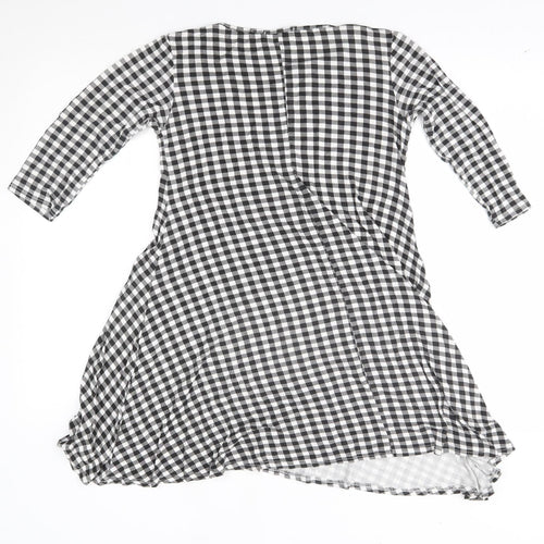 QED London Womens Black Check  A-Line  Size 10