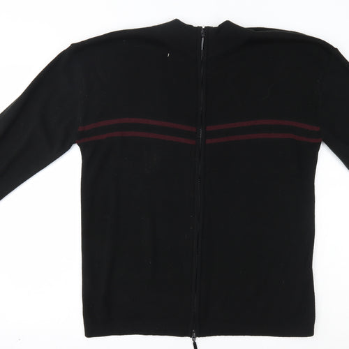Preworn Womens Black   Full Zip Jumper Size L