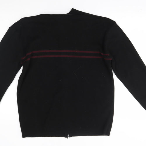 Preworn Womens Black   Full Zip Jumper Size L
