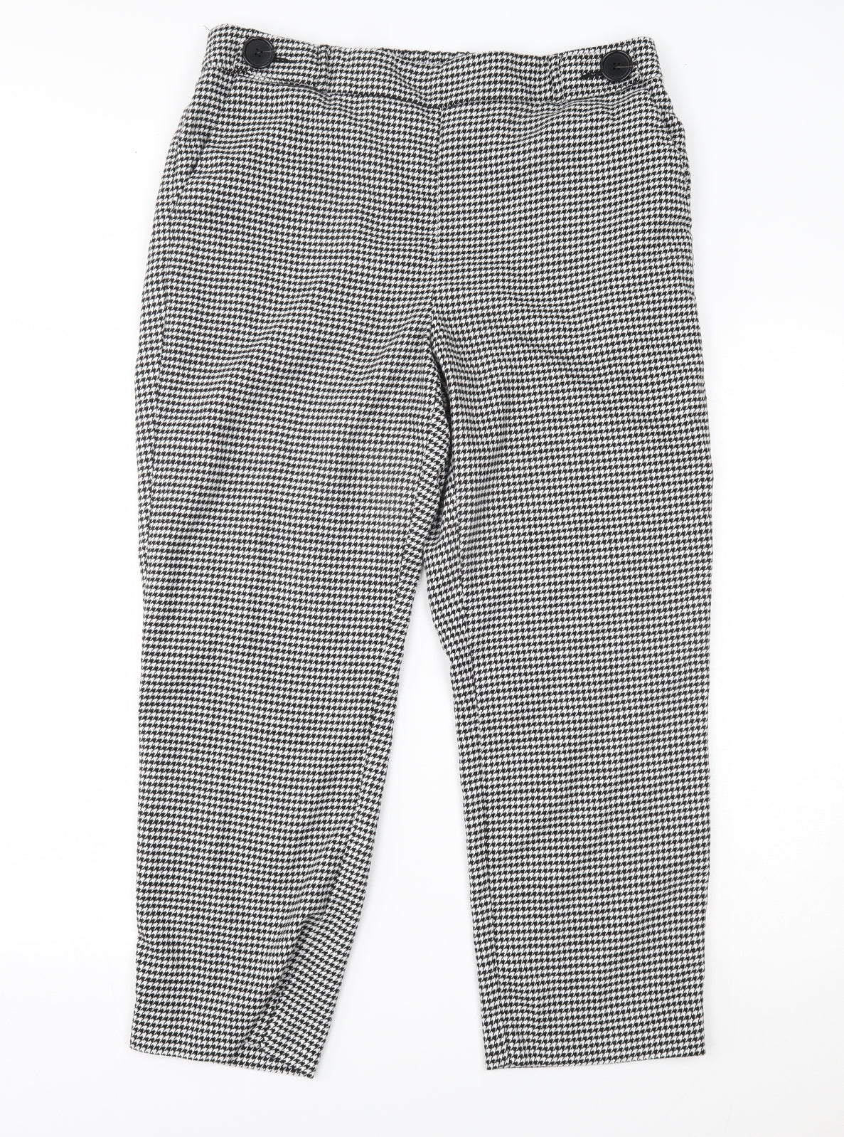 George Womens White Houndstooth  Trousers  Size 16 L25 in