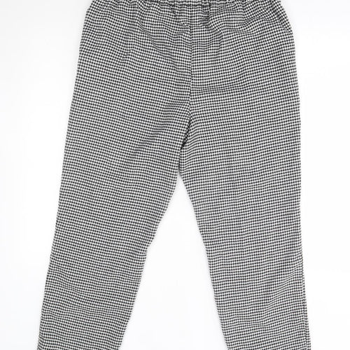 George Womens White Houndstooth  Trousers  Size 16 L25 in