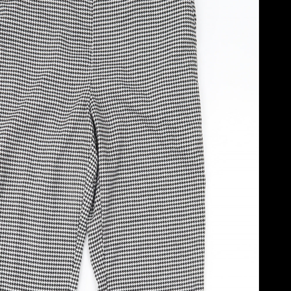 George Womens White Houndstooth  Trousers  Size 16 L25 in