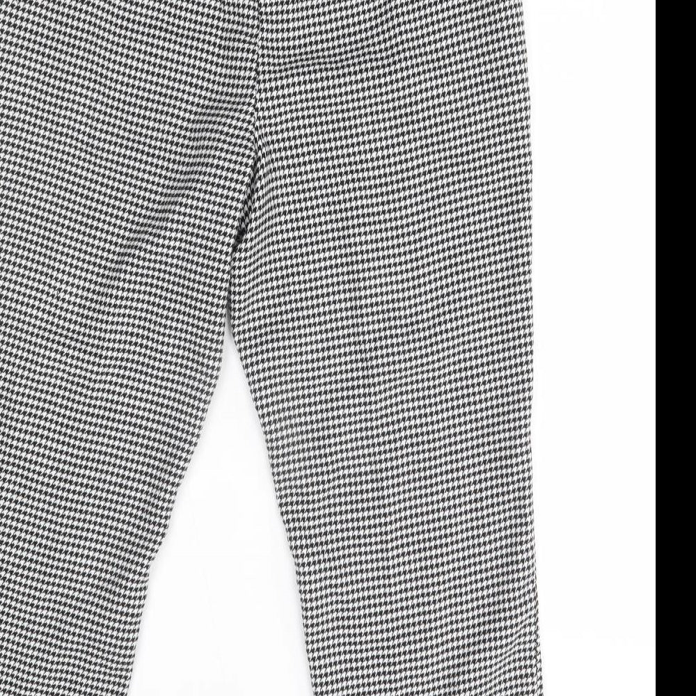 George Womens White Houndstooth  Trousers  Size 16 L25 in