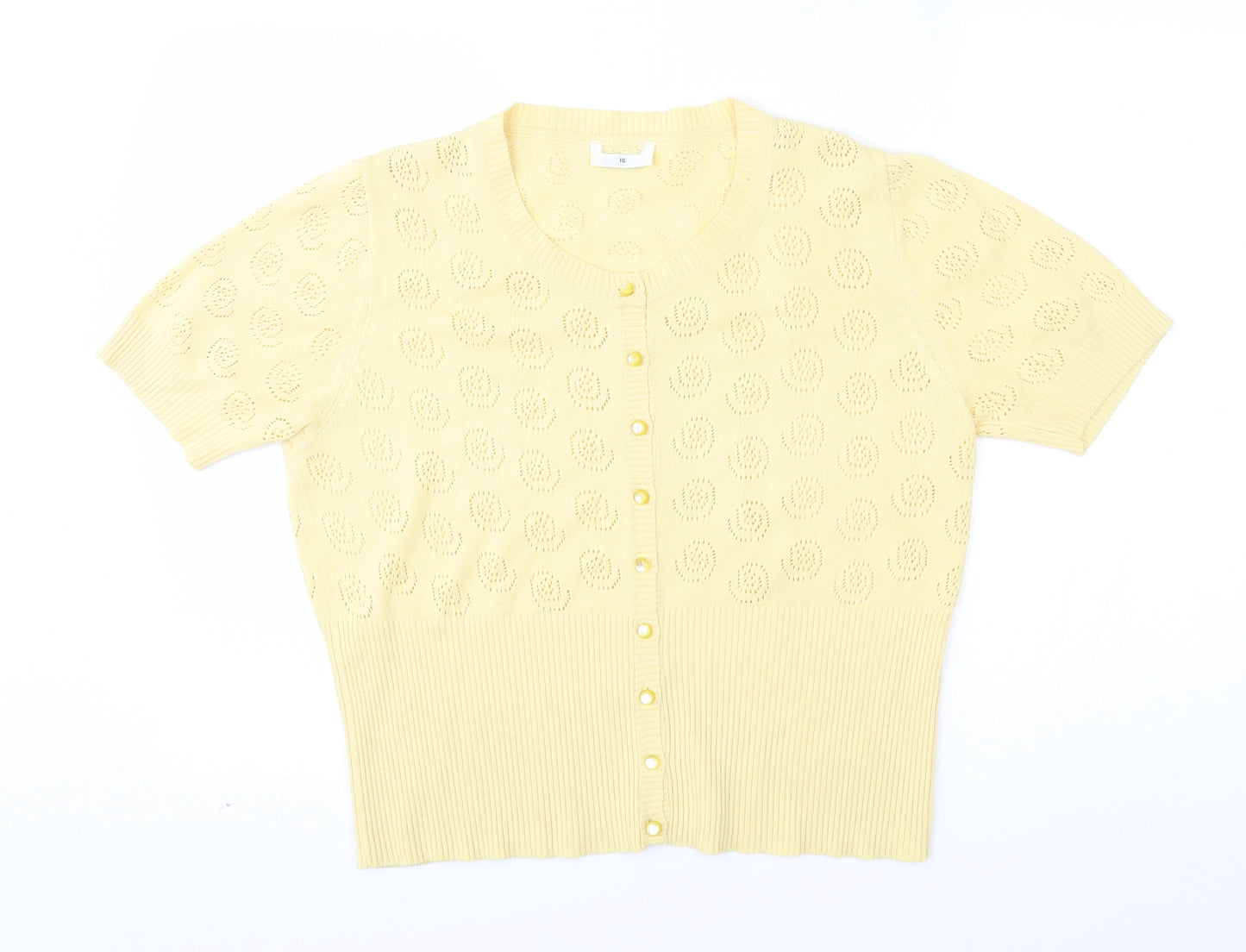 Preworn Womens Yellow   Cardigan Jumper Size 16