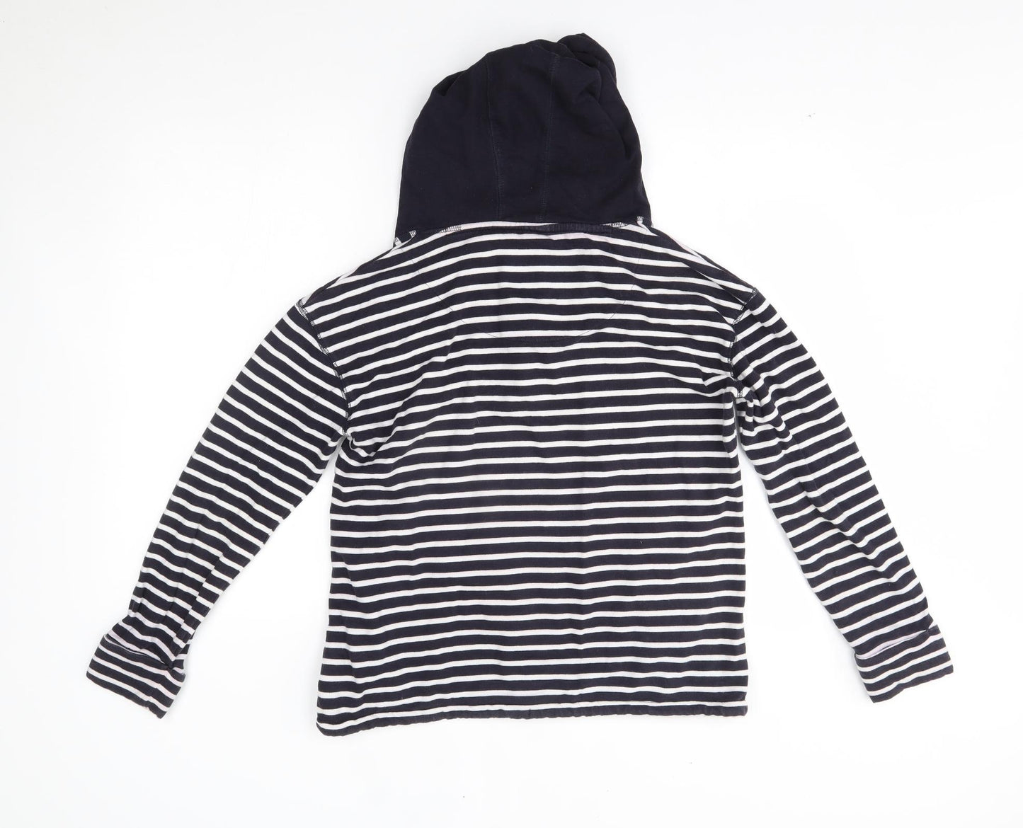 NEXT Womens Black Striped  Full Zip Hoodie Size 10
