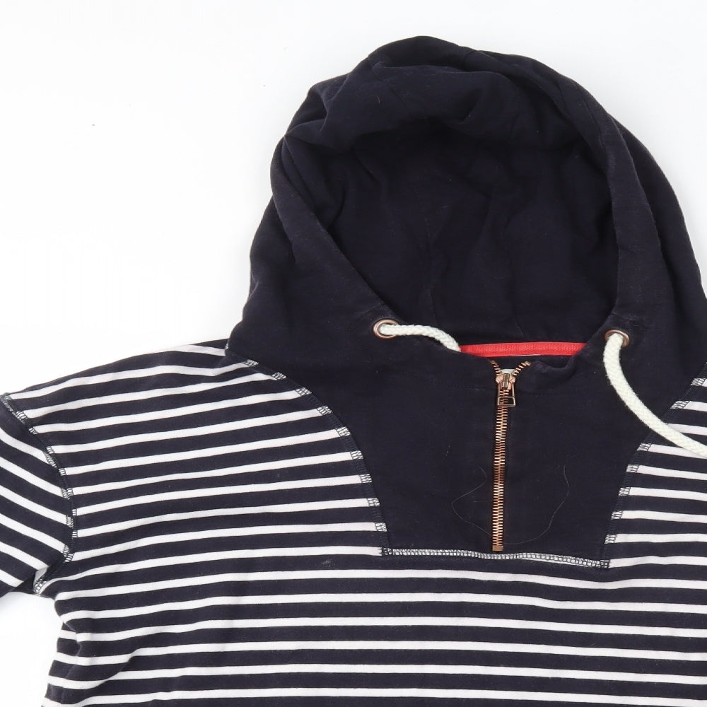 NEXT Womens Black Striped  Full Zip Hoodie Size 10