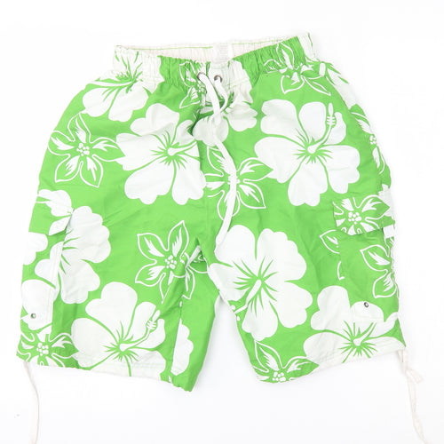 Avenue Mens Green Floral  Bermuda Shorts Size M - swim