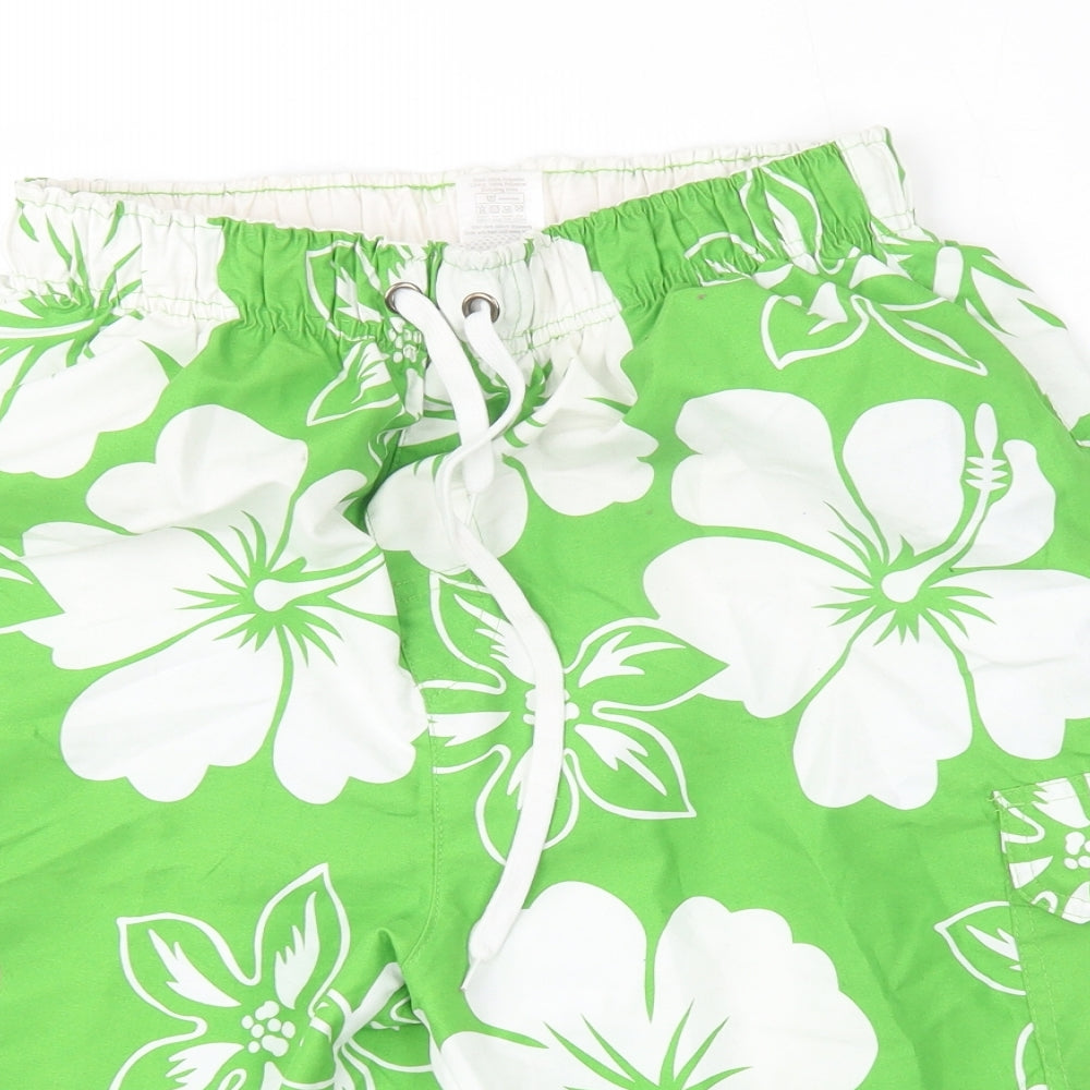 Avenue Mens Green Floral  Bermuda Shorts Size M - swim