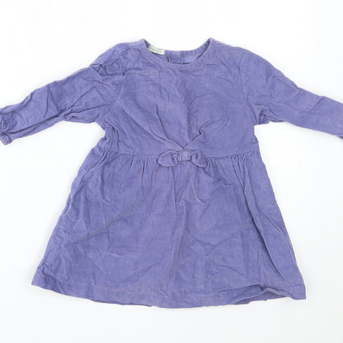 united colours of benetton Girls Purple  Corduroy A-Line  Size 9-12 Months