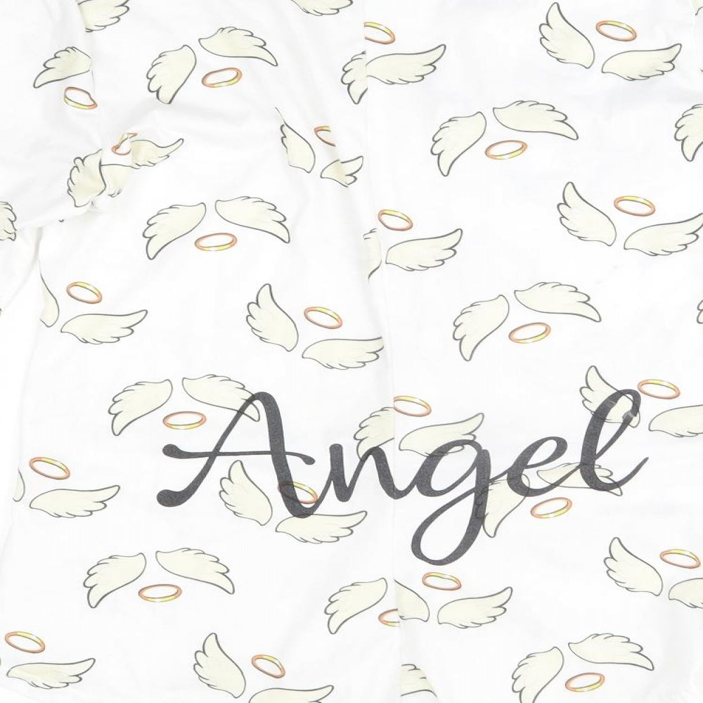 PRETTYLITTLETHING Womens White    Bodysuit Size L  - angel