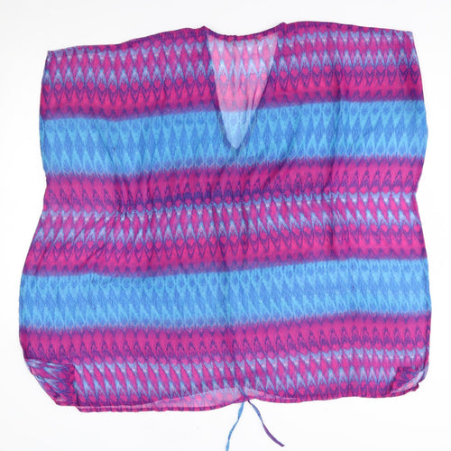 TU Womens Purple Striped   Poncho Size S