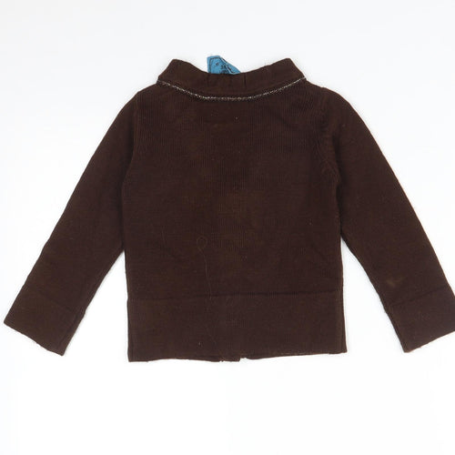 Feu Follet Girls Brown   Cardigan Jumper Size 2-3 Years