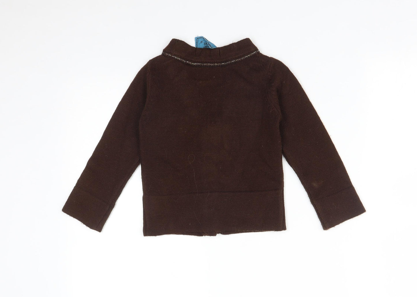 Feu Follet Girls Brown   Cardigan Jumper Size 2-3 Years