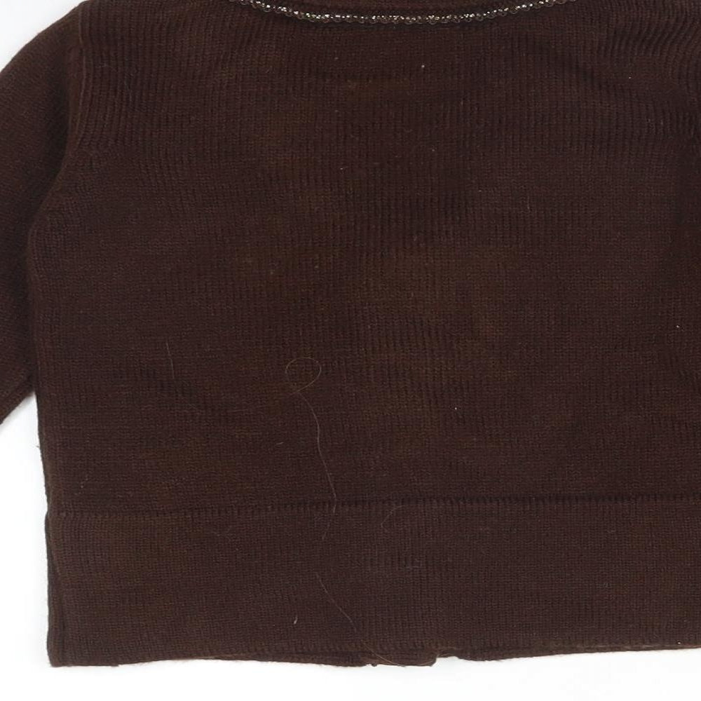 Feu Follet Girls Brown   Cardigan Jumper Size 2-3 Years