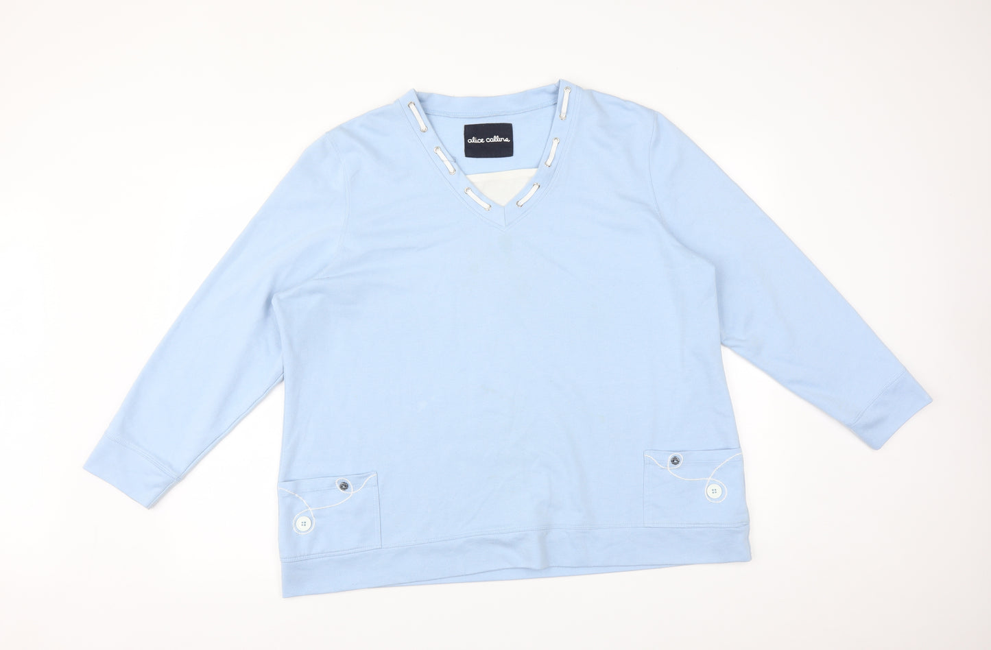 ALICE COLLINS Womens Blue   Pullover Sweatshirt Size 20