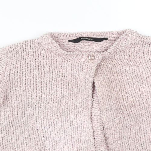 George Girls Pink   Cardigan Jumper Size 6-7 Years