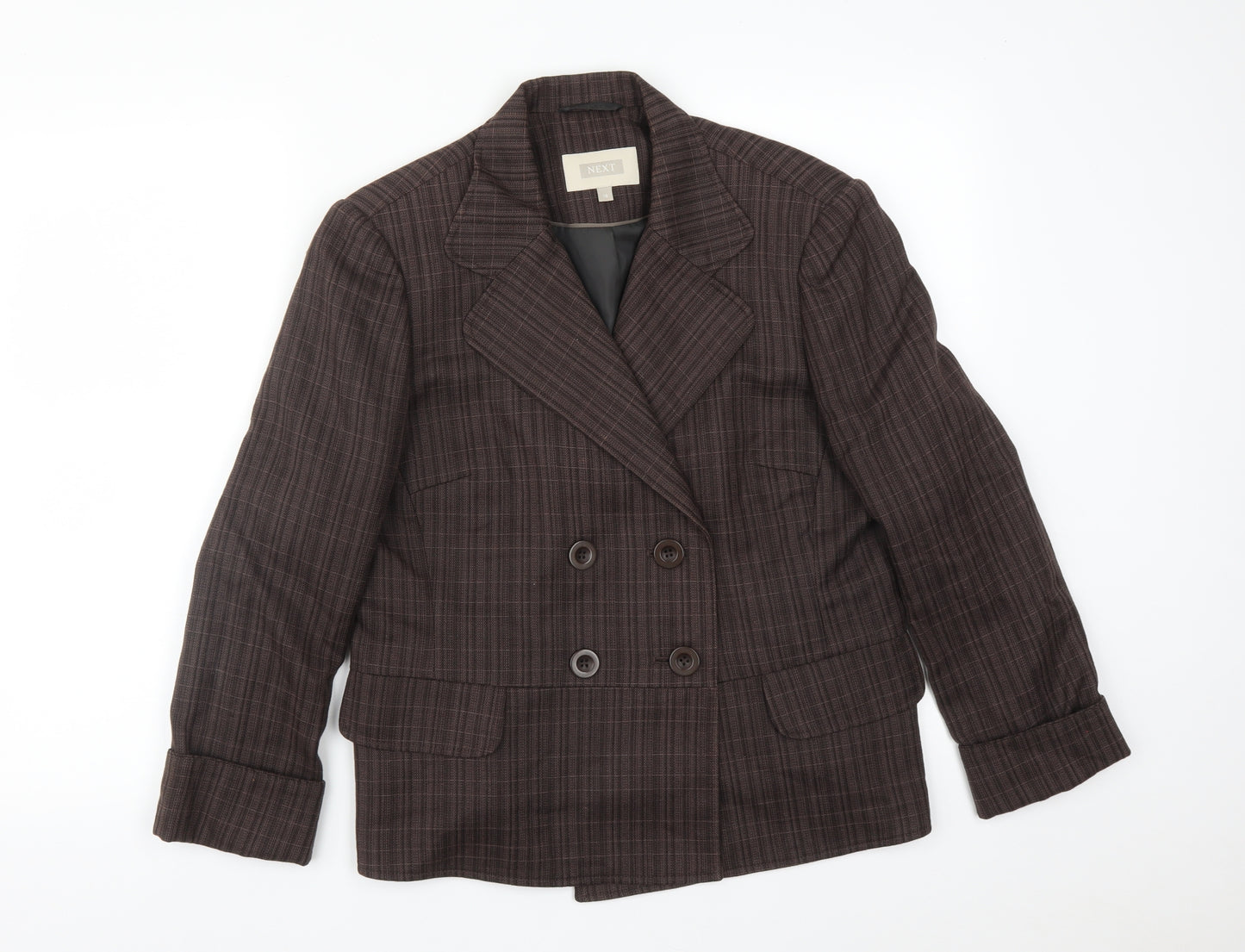 NEXT Womens Brown Check  Jacket Suit Jacket Size 16