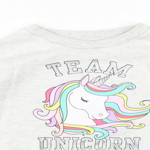 Primark Girls White   Pullover Sweatshirt Size 14-15 Years  - UNICORN
