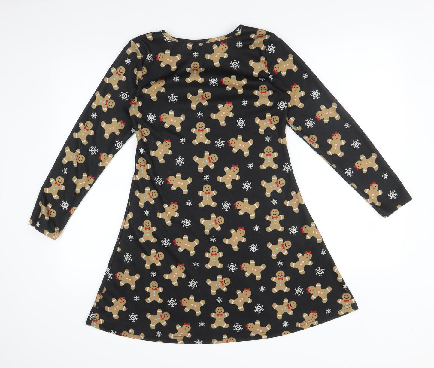 JINGLE BELLS Girls Multicoloured Geometric  Skater Dress  Size 14-15 Years  - CHRISTMAS