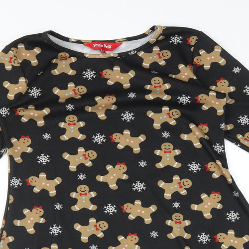 JINGLE BELLS Girls Multicoloured Geometric  Skater Dress  Size 14-15 Years  - CHRISTMAS