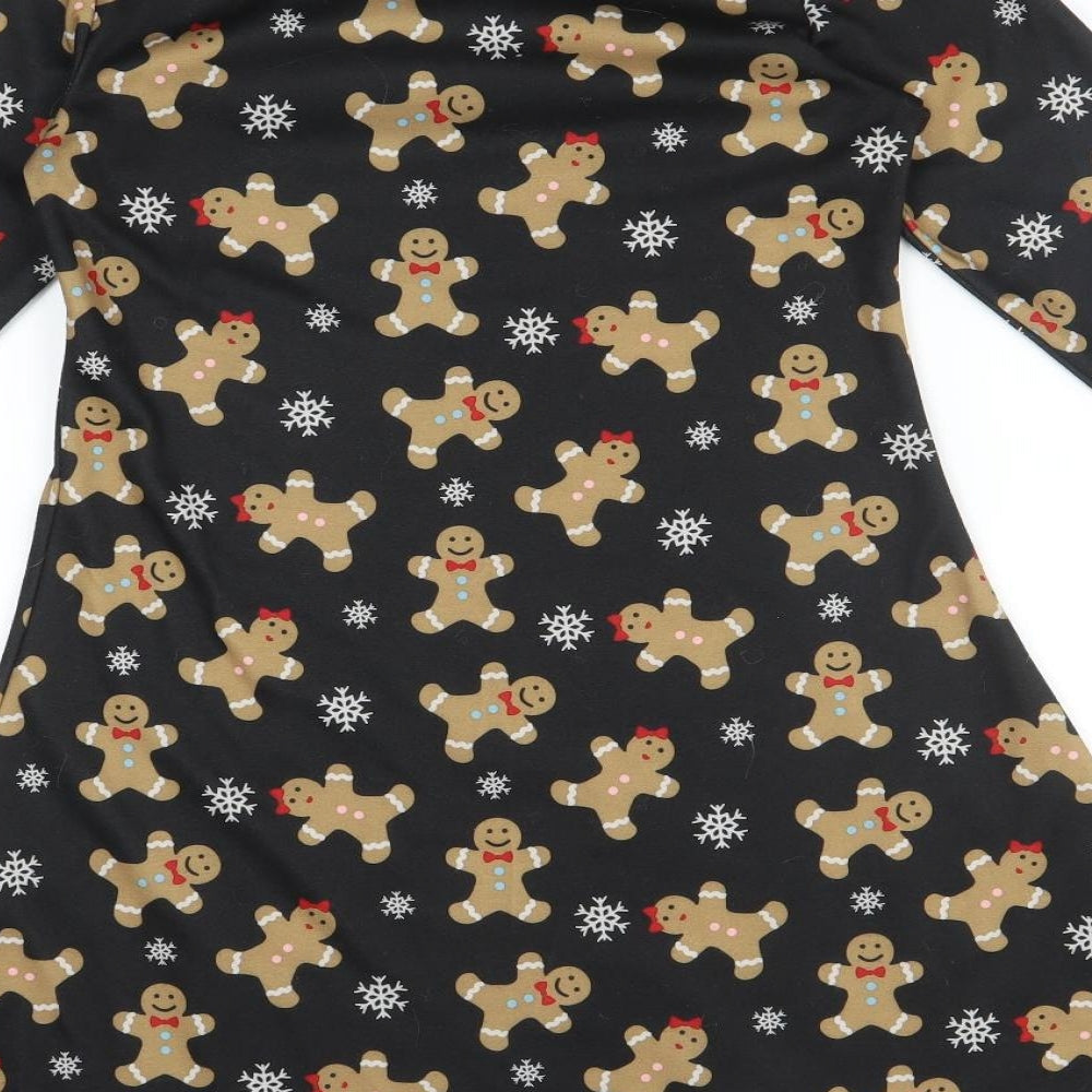JINGLE BELLS Girls Multicoloured Geometric  Skater Dress  Size 14-15 Years  - CHRISTMAS