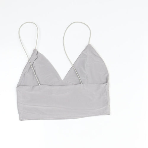 PRETTYLITTLETHING Womens Grey   Basic T-Shirt Size 8