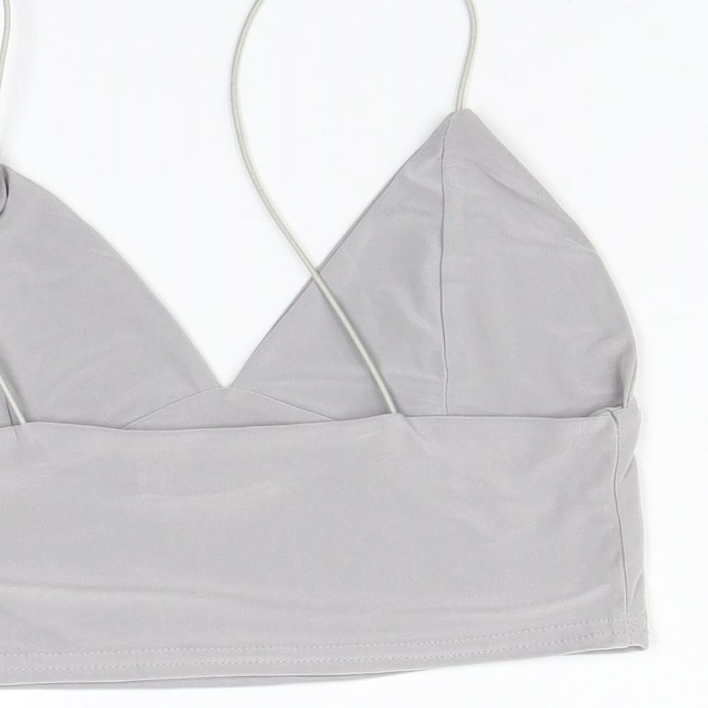 PRETTYLITTLETHING Womens Grey   Basic T-Shirt Size 8