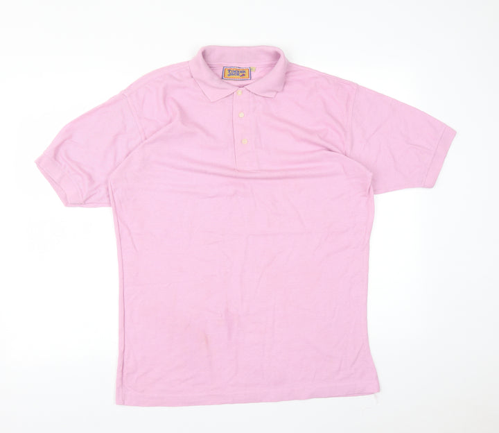 TIMBER JACK Womens Pink Basic Polo Size L