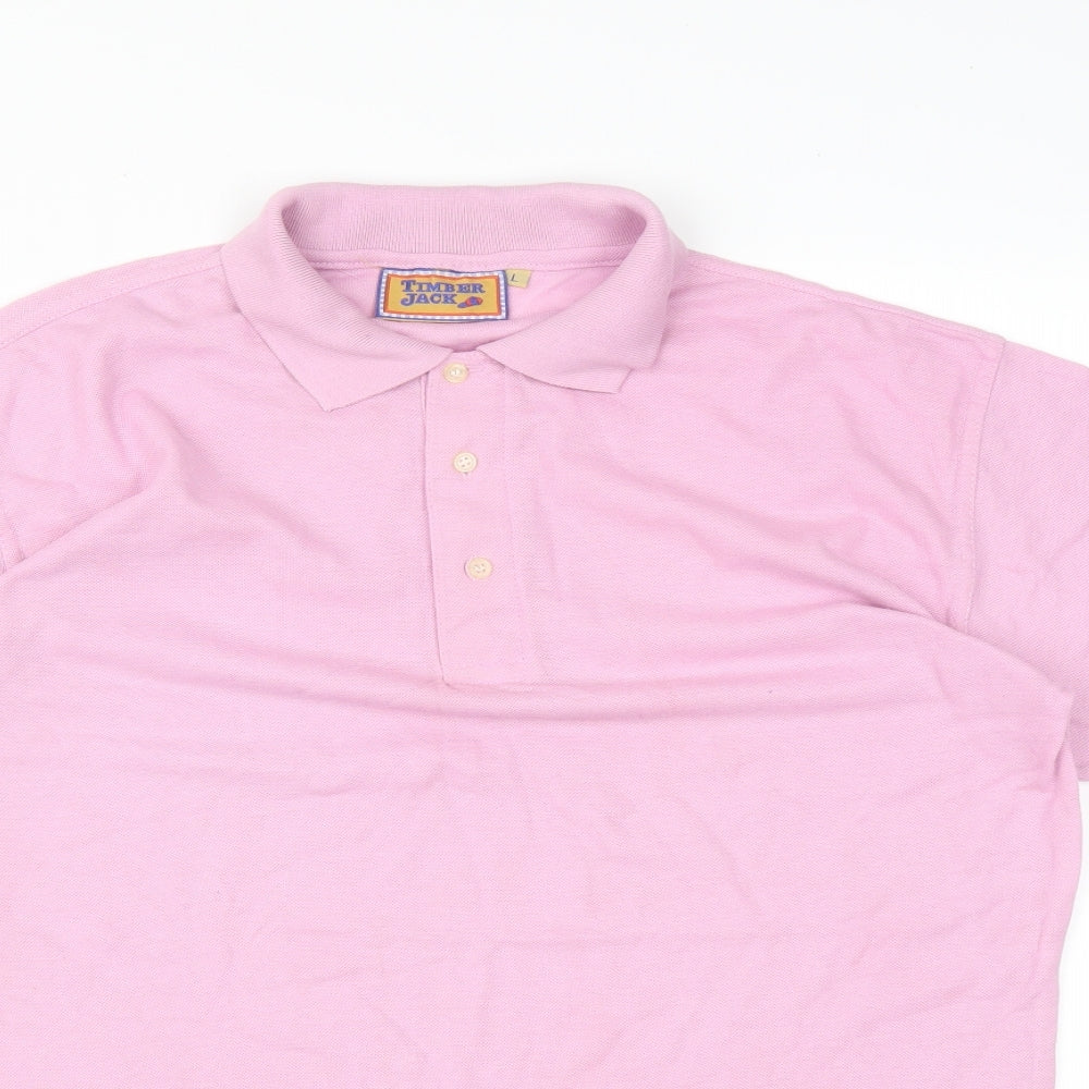 TIMBER JACK Womens Pink   Basic Polo Size L