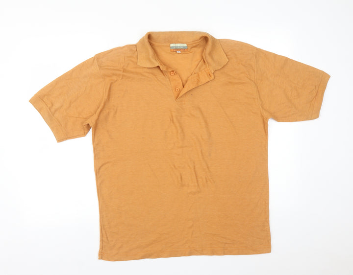 Fellini Mens Orange Polo Size L