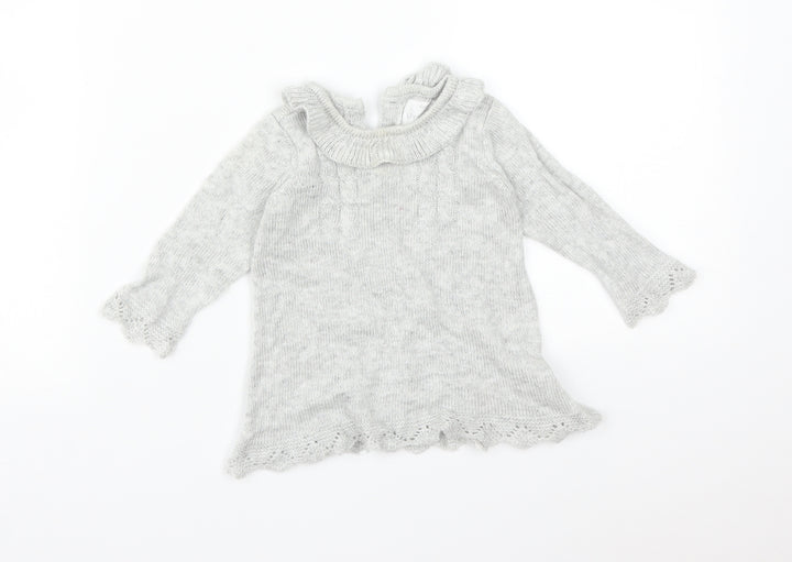 F&F Girls Grey Basic T-Shirt Size 3-6 Months