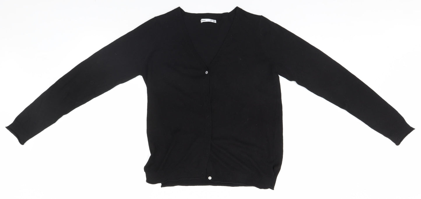 Lefties Mens Black   Cardigan Jumper Size L