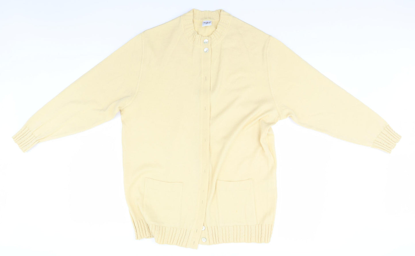 Di Strich Womens Yellow   Cardigan Jumper Size 18