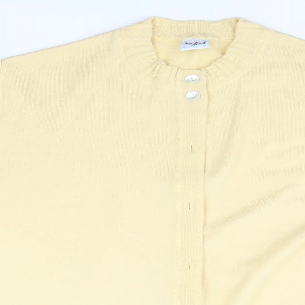 Di Strich Womens Yellow   Cardigan Jumper Size 18